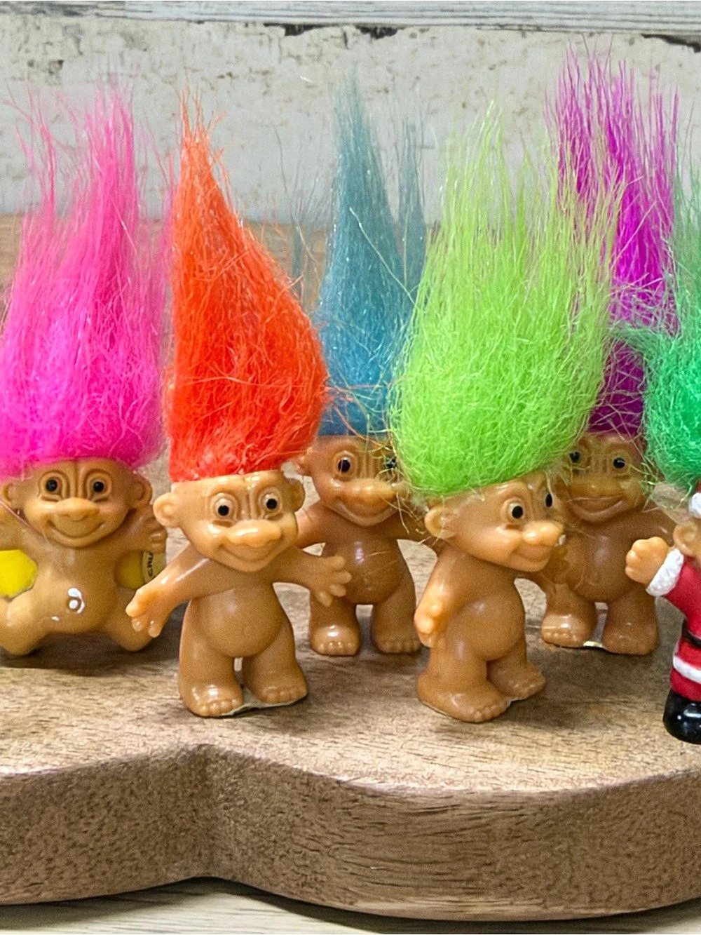 9 miniature vintage Troll Figurines